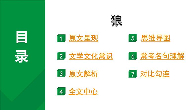 2024成都语文中考试题研究备考 古诗文阅读 专题一 文言文阅读 狼“三行对译”（讲）【课件】第1页
