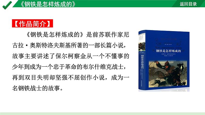 2024成都语文中考试题研究备考第二部分名著阅读16名著思维导图-《钢铁是怎样炼成的》【课件】第3页