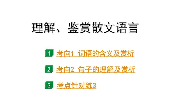 2024成都语文中考试题研究备考专题一 考点3  理解、鉴赏散文语言【课件】第1页