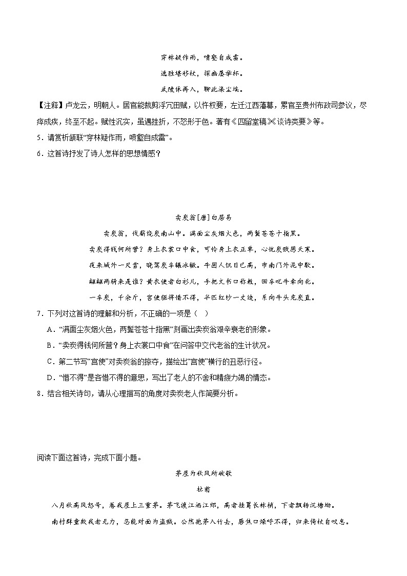 专题10 诗歌鉴赏-2023-2024学年八年级语文下册期末专项复习（全国通用）第2页