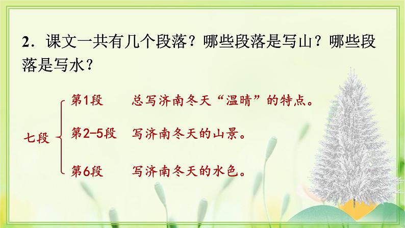 人教版语文七年级上册 第1单元 2  济南的冬天 PPT课件+教案07