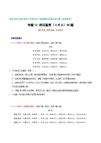 专题12 诗词鉴赏-【好题汇编】备战2023-2024学年八年级语文下学期期末真题分类汇编（全国通用）