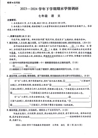 [语文]河南省登封市直属中学2023—2024学年七年级语文下学期期末学情调研语文试题(有答案)