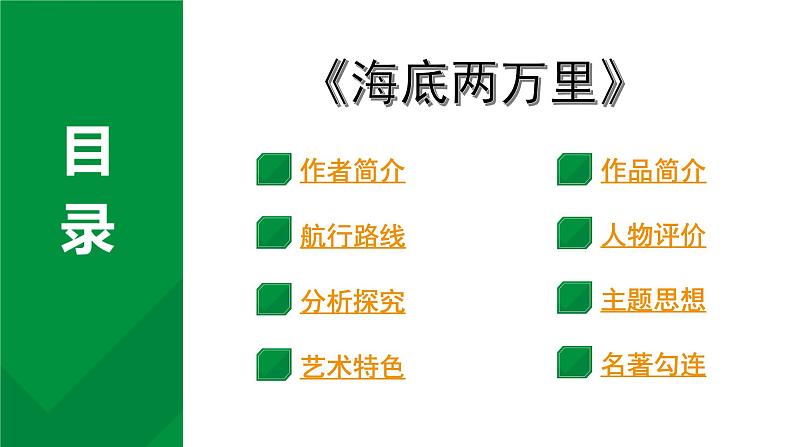 2024成都中考语文备考 名著思维导图-《海底两万里》（课件）第1页