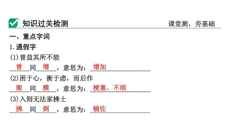 2024成都中考语文备考文言文专题 生于忧患，死于安乐（练习课件）第3页