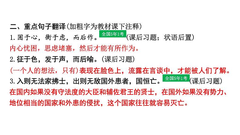 2024成都中考语文备考文言文专题 生于忧患，死于安乐（练习课件）第8页