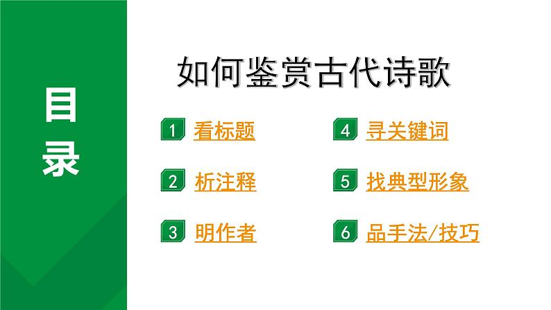2024成都中考语文二轮专题备考 如何鉴赏古代诗歌  (课件)第1页