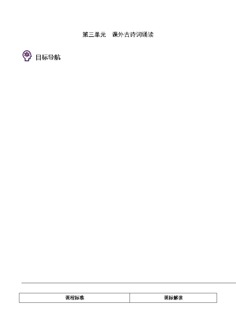 部编版七年级语文上册同步精品讲义第三单元课外古诗词诵读(学生版+解析)01