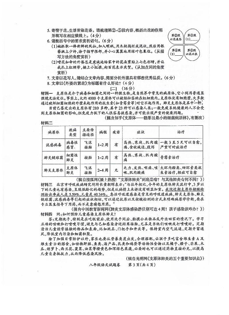 安徽省滁州市定远县2023-2024学年八年级下学期6月期末语文试题第3页