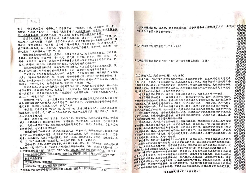 河南省漯河市郾城区2023-2024学年七年级下学期6月期末语文试题第2页