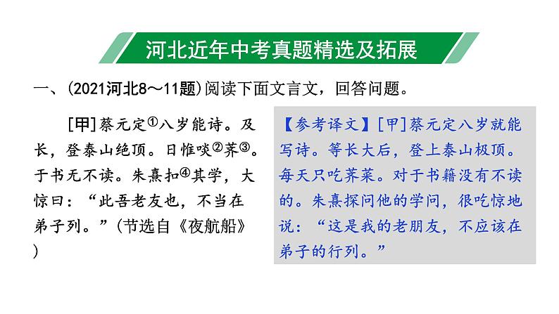 2024年河北中考语文二轮复习 课外文言文分类训练（课件）第2页