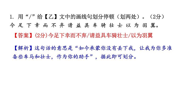 2024年湖北中考语文二轮复习 文言文阅读：课内外对比整篇迁移练（课件）06