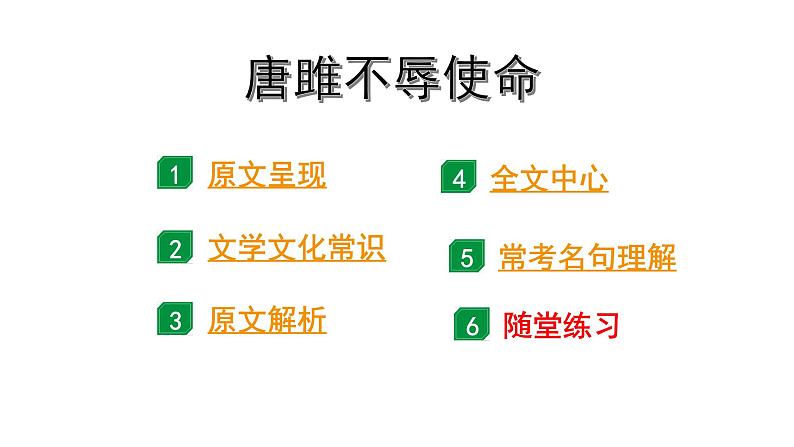 2024年昆明中考语文二轮复习 文言文阅读 唐雎不辱使命（课件）01