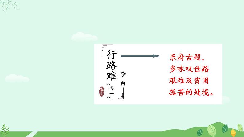 2024-2025学年统编版语文九年级上册 第14课《行路难（其一）》【课件】第1页