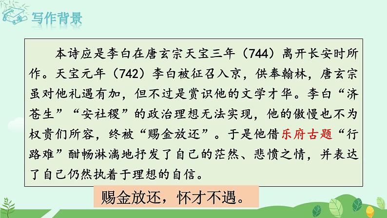 2024-2025学年统编版语文九年级上册 第14课《行路难（其一）》【课件】第6页