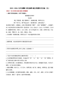 专题09 八升九暑假衔接 语文素养与能力提升天天练 （九）学案+练习+答案  2024全国通用