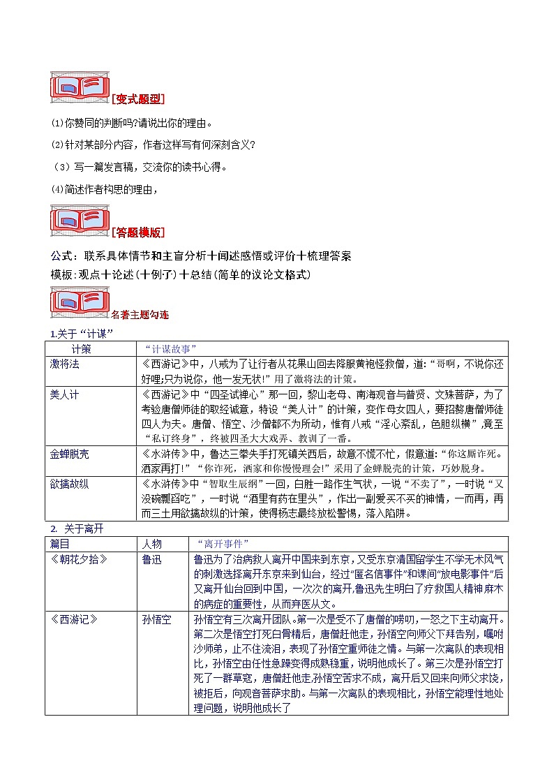 中考名著分考点复习之感悟启发类-2024年中考专题复习资料名著阅读部分（长春专版）第2页