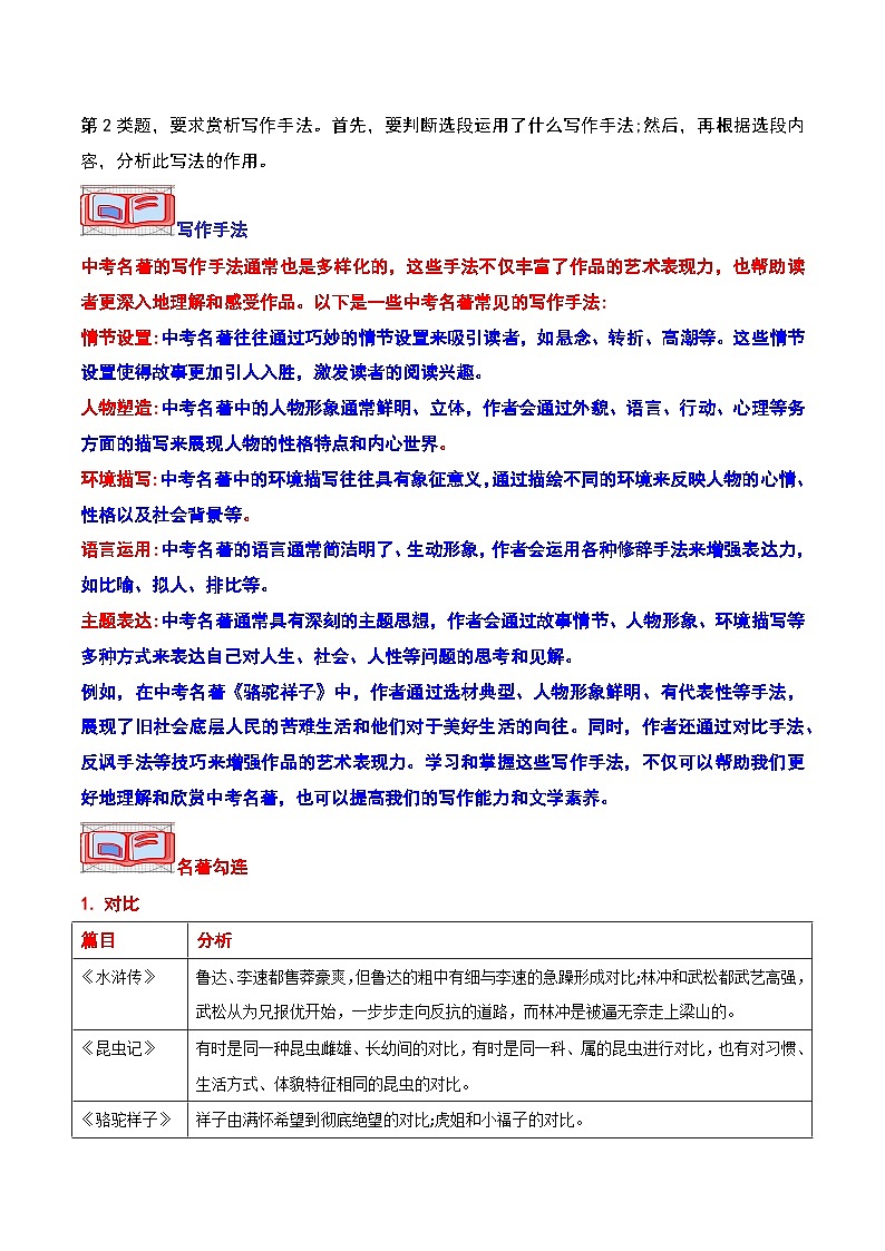 中考名著分考点复习之艺术特色类-2024年中考专题复习资料名著阅读部分（长春专版）第3页