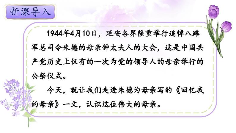 人教部编版初中语文七年级上册 《14.回忆我的母亲》课件+教案02