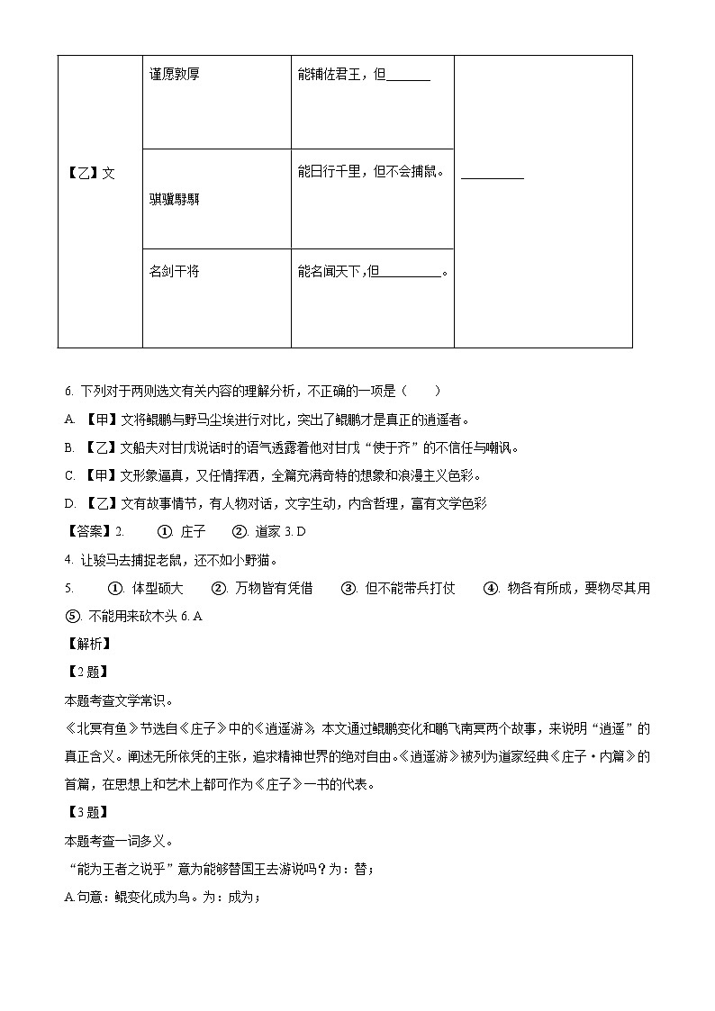 上海市闵行区2023-2024学年八年级下学期期末语文试题（解析版）第3页