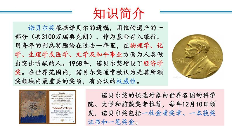 编版版语文八年级上册 第02课 首届诺贝尔奖颁发（教学课件）第7页