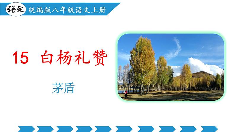 编版版语文八年级上册 第15课   白杨礼赞（教学课件）第1页