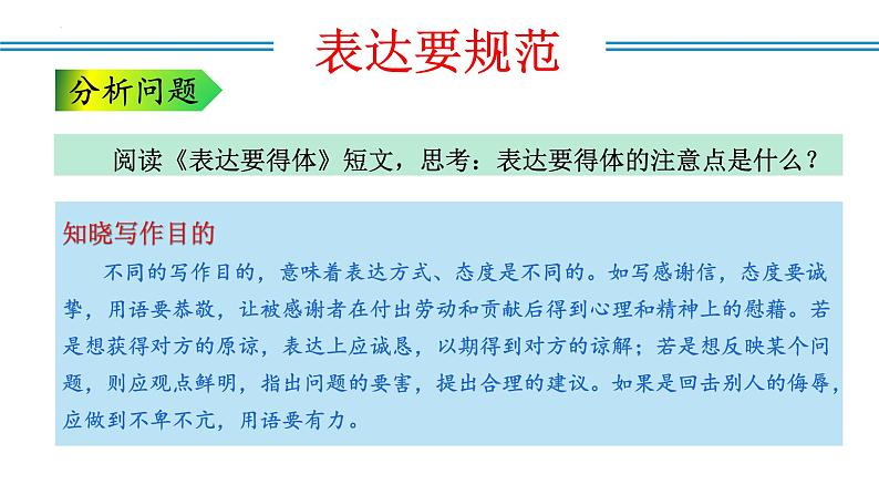 编版版语文八年级上册 写作：表达要得体（教学课件）08