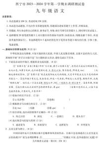 青海省西宁市2023-2024学年九年级上学期期末语文试卷