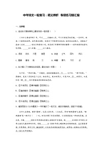 中考语文一轮复习：词义辨析 专项练习题汇编（Word版，含答案）