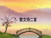 【任务型教学】部编版初中语文七上第二单元7＊《散文诗二首》 课件+教案+学案+同步检测（含答案）
