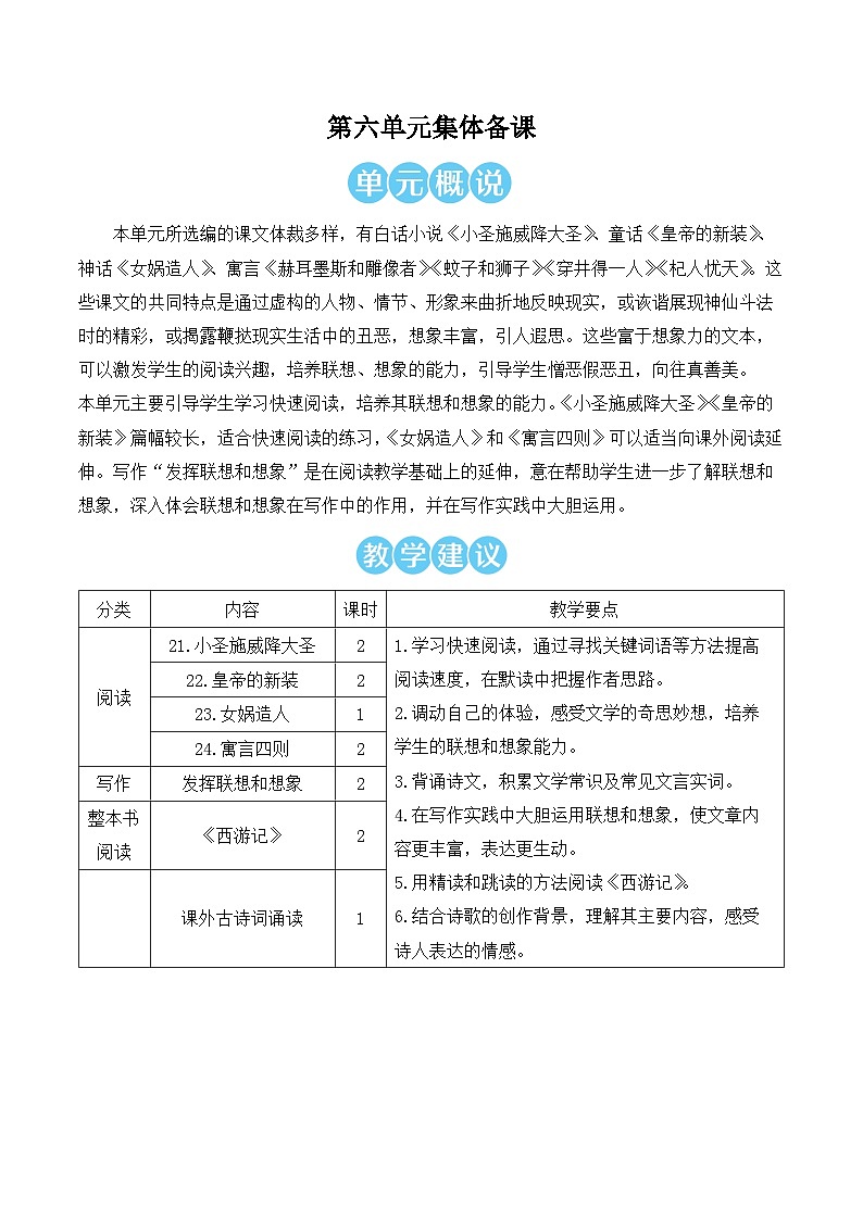 部编语文七年级上册 第6单元 21 小圣施威降大圣 PPT课件+教案01