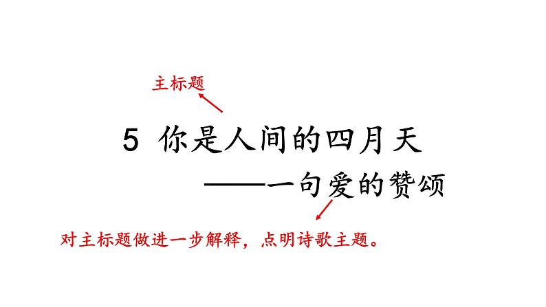 2024年统编版九年级语文上册精讲课件第5课《你是人间的四月天——一句爱的赞颂》05