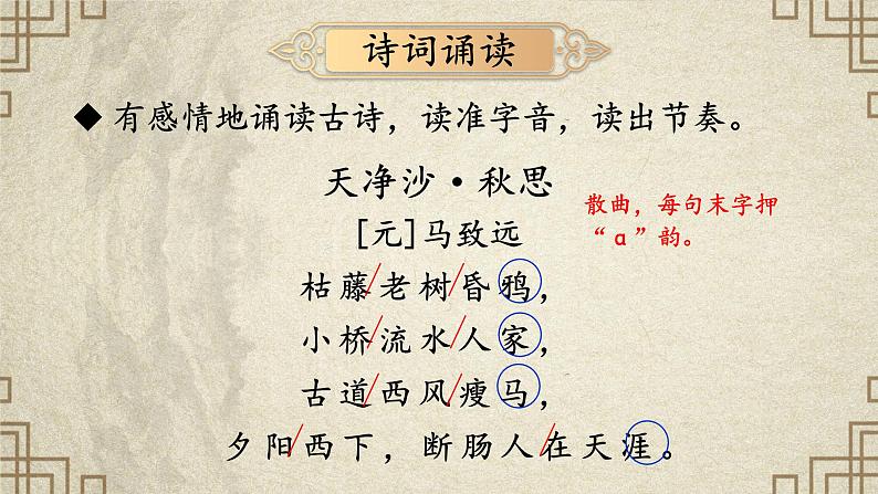 部编版语文七年级上册第4课《古代诗歌四首·天净沙·秋思》课件05
