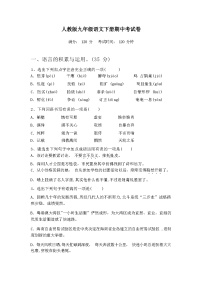 2024年春广西钦州市钦南区人教版九年级语文下册期中考试卷及答案