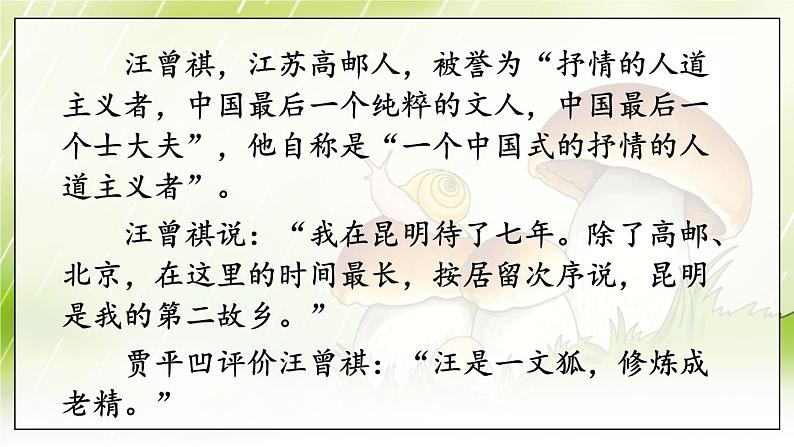 部编语文八年级上册 第4单元 18 昆明的雨 PPT课件+教案07