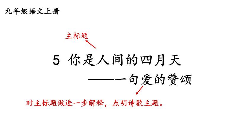 统编版九年级语文上册精品课件5 你是人间的四月天——一句爱的赞颂第4页
