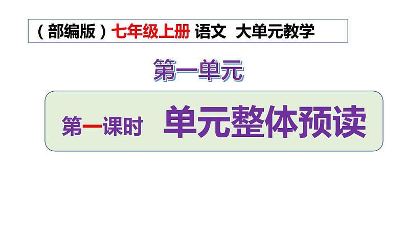 1.1 单元整体预读：品景物之美，感四季芳华（教学课件）-【大单元教学】2023-2024学年七年级语文上册同步备课系列（统编版）第1页