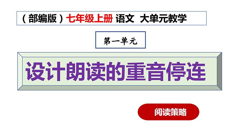1.11 阅读策略：设计朗读的重音停连（教学课件）-【大单元教学】2023-2024学年七年级语文上册同步备课系列（统编版）第1页