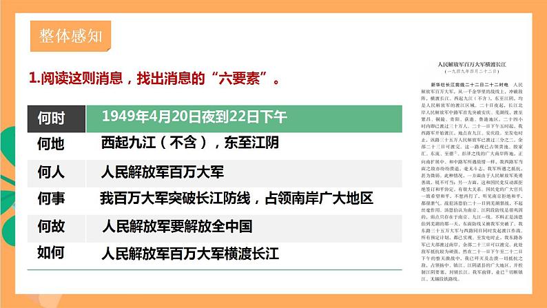 人教部编版语文八上1《消息二则》人民解放军百万大军横渡长江 课件+教案+分层作业+素材08