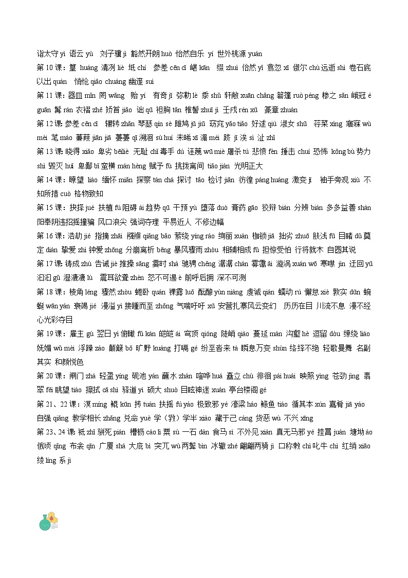 八升九语文暑假专项衔接练习之字音字形02