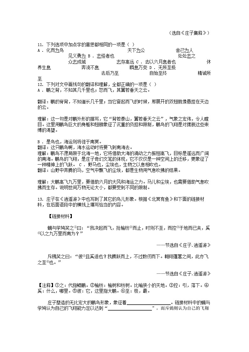 [语文][期末]北京市大兴区2023-2024学年八年级下学期语文期末考试试卷03
