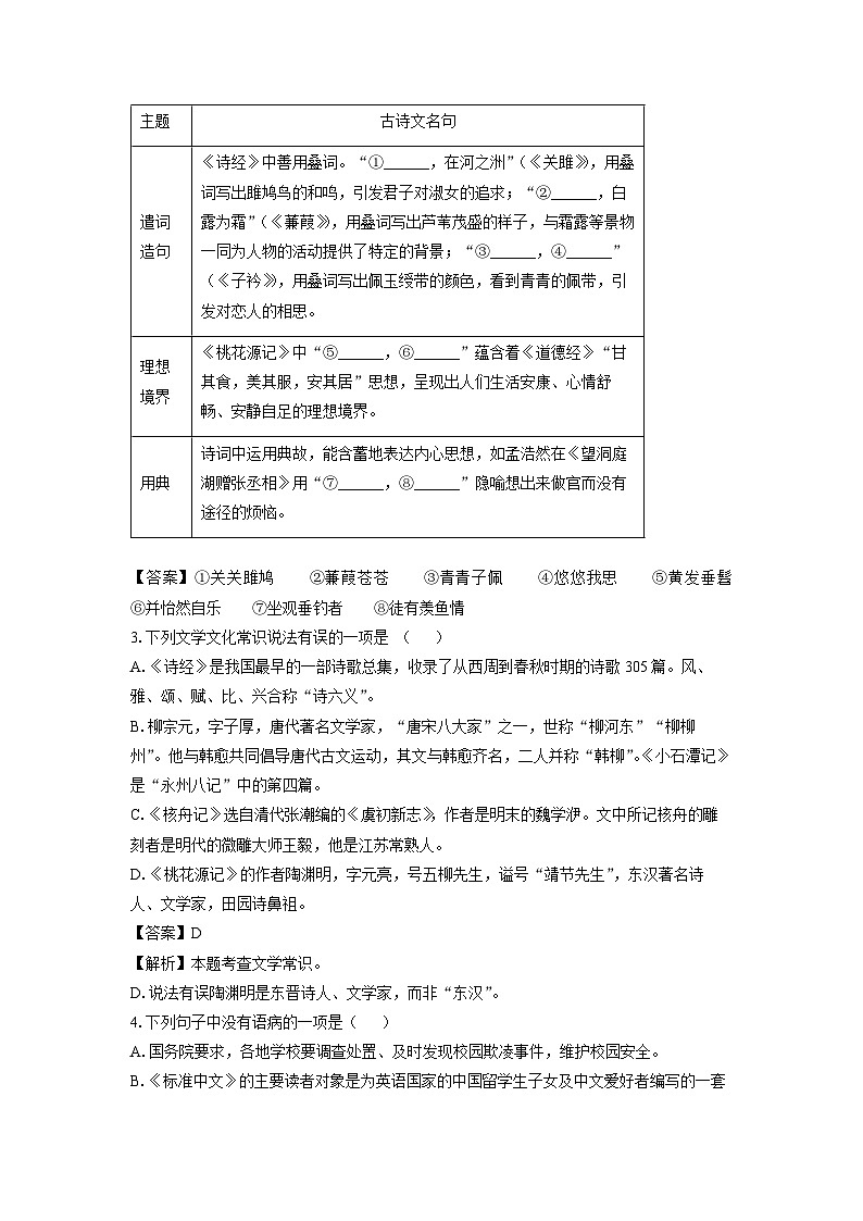 [语文][期中]河南省南阳市唐河县2023-2024学年八年级下学期期中考试试题(解析版)02