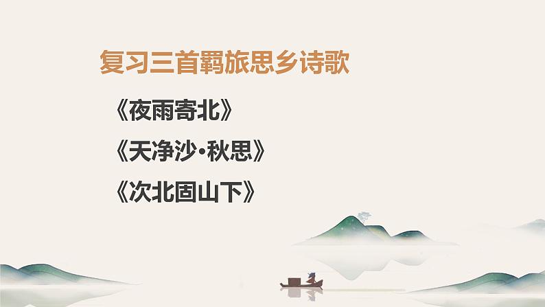中考古诗词整合复习——羁旅思乡类 课件05