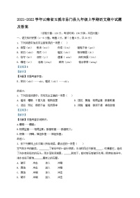 2021-2022学年云南省玉溪市易门县九年级上学期语文期中试题及答案