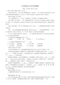 [语文]河南省实验中学2024～2025学年九年级上学期开学考试语文试题(有解析)