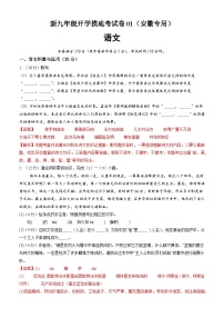 【开学考】2024年新九年级上册语文（安徽专用）开学摸底考试卷