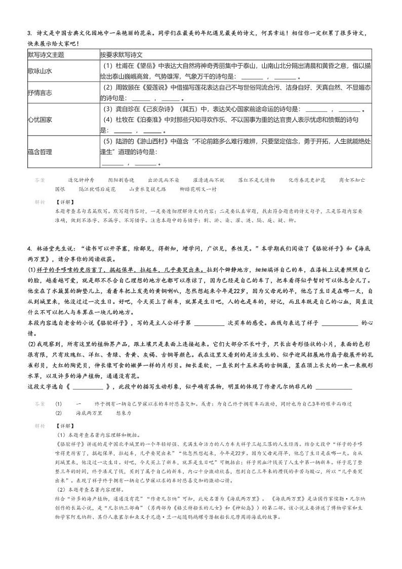 [语文][期末]2023_2024学年黑龙江齐齐哈尔梅里斯达斡尔族区初一下学期期末语文试卷解析版第3页