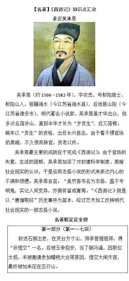2024语文七上【名著】《西游记》知识点汇总第1页