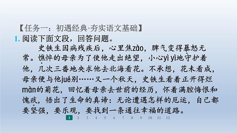 2024七年级语文上册第二单元5秋天的怀念习题课件（部编版）04