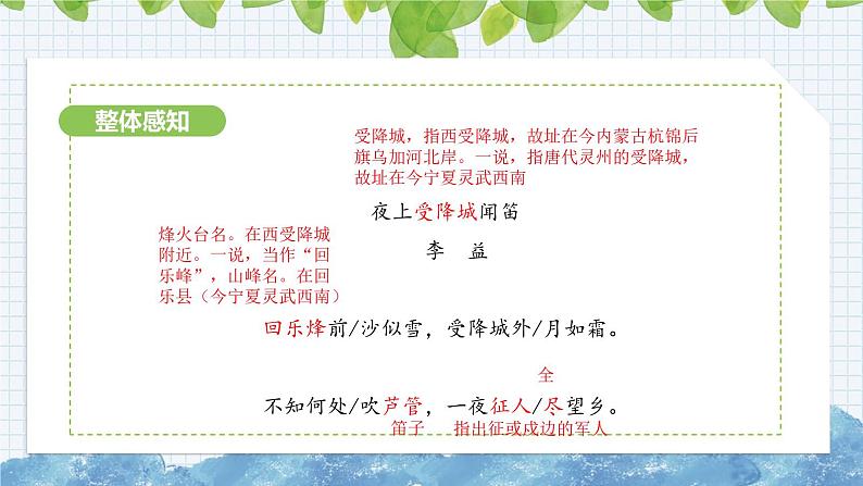 第三单元课外古诗词诵读《夜上受降城闻笛》课件 2024-2025学年部编版语文七年级上册第6页